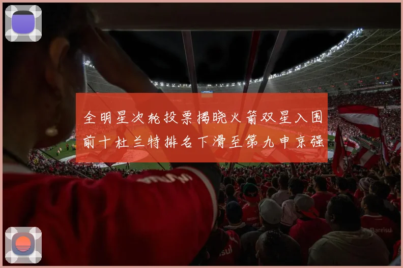 全明星次轮投票揭晓火箭双星入围前十杜兰特排名下滑至第九申京强势晋级第十位